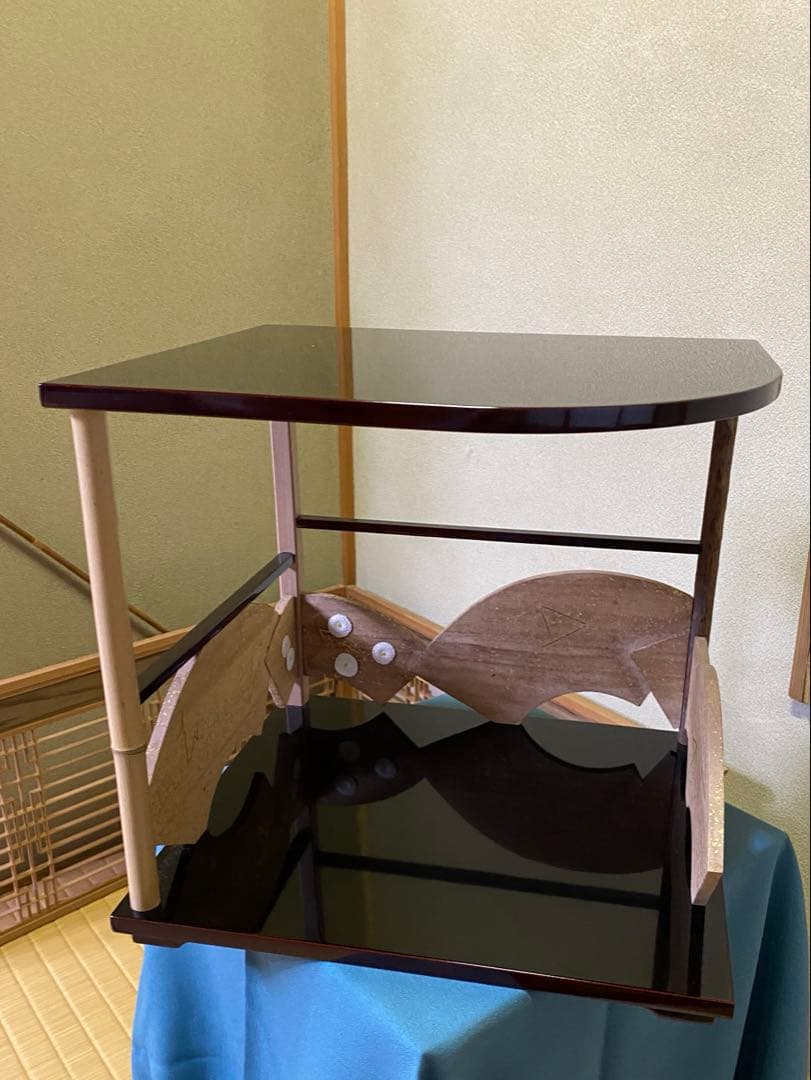 鎌倉彫 乱れ籠 衣装籠 盆 トレイ 2枚組 収納 木製 彫刻 漆塗 花柄