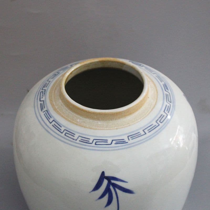 清末民国 鯖牡丹紋蓋缶 茶葉缶 景徳鎮 陶磁器 装飾品 工芸品美術品 置物