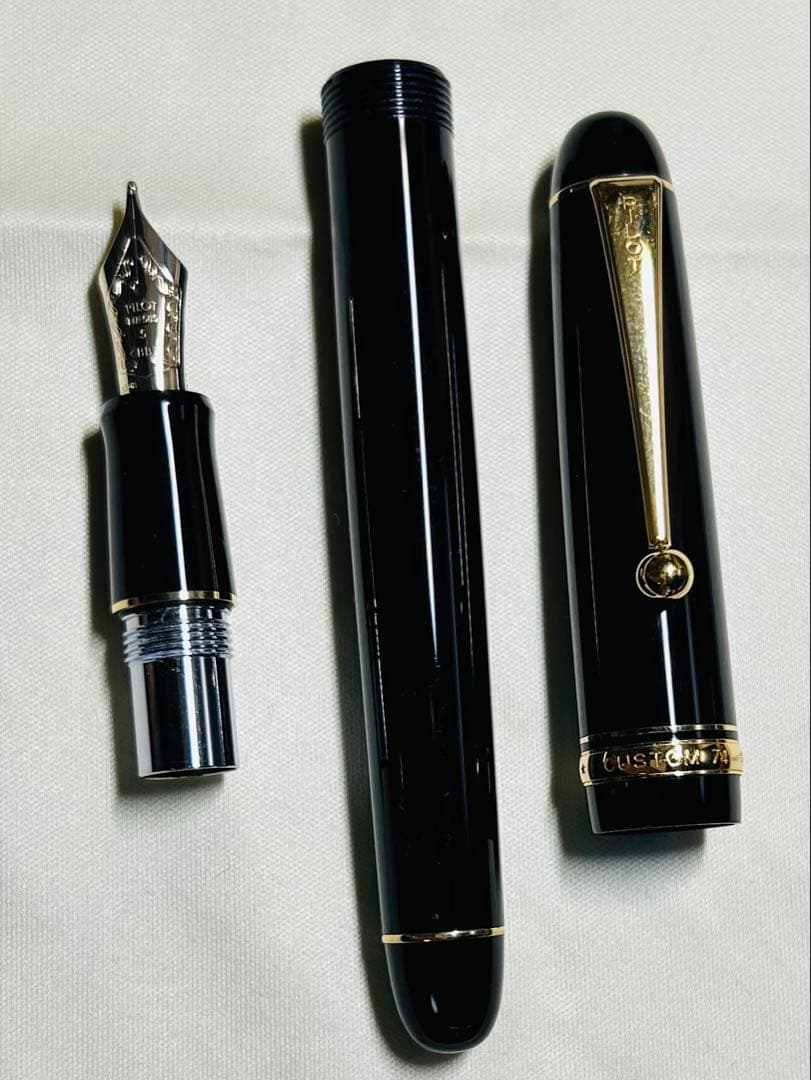 希少】PILOT CUSTOM 74 ブラック万年筆 14K BB極太字