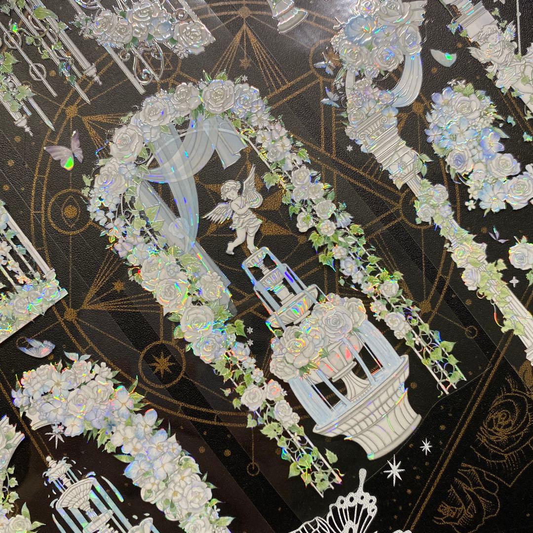 9152】海外 マスキングテープ 中古巻 貝殻光ハス 波紋水紋 装飾系残量