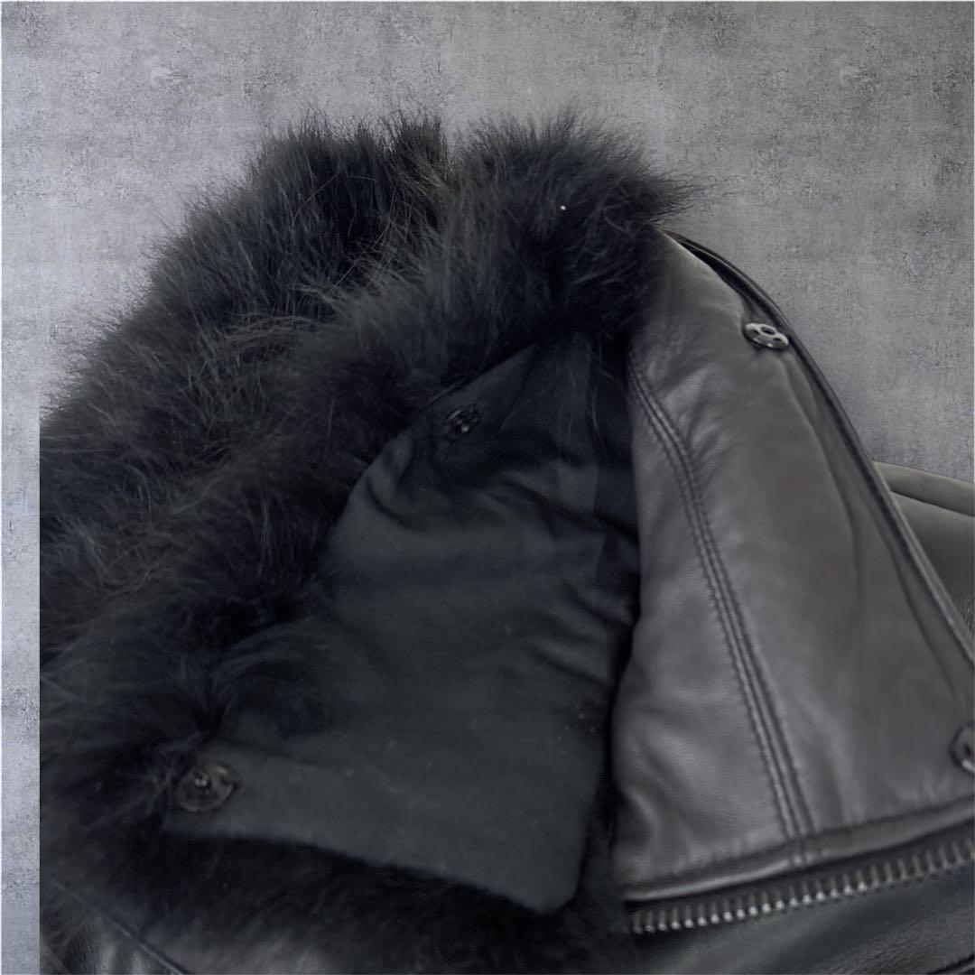 専用出品】SHELLAC レザーダウンジャケット 羊革 ファー取外可 48