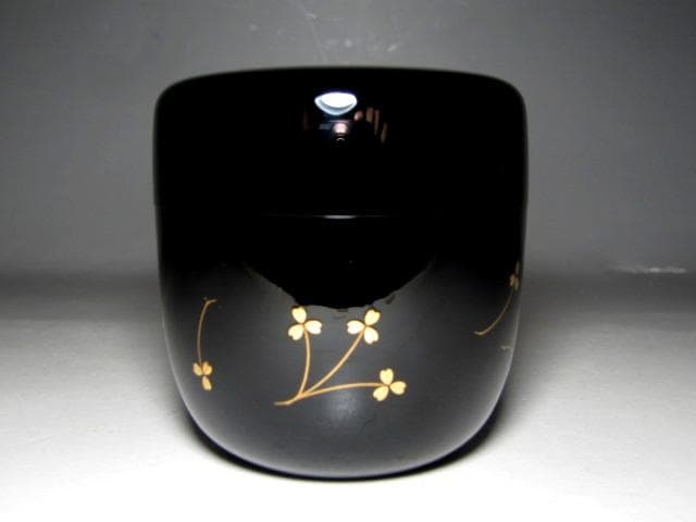 鈴谷鉄五郎 鳥蒔絵 中棗 裏千家十五代 鵬雲斎花押 v97