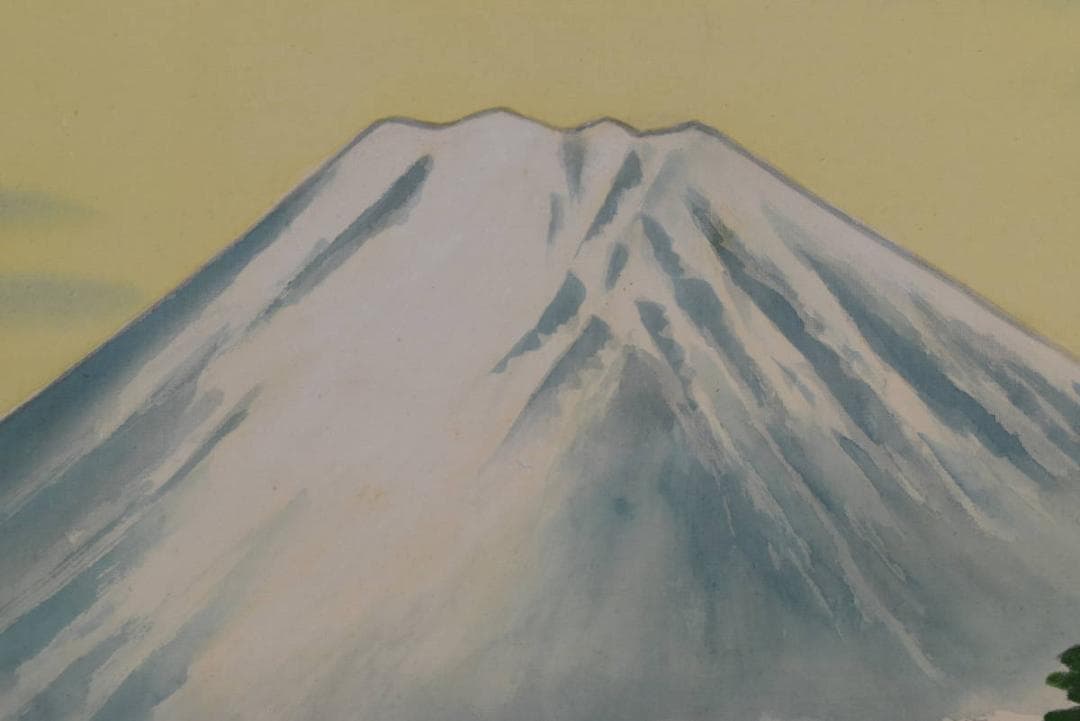 真作】山本朝光/富士山図/山水図/横物/掛軸/名家伝来/AA-995