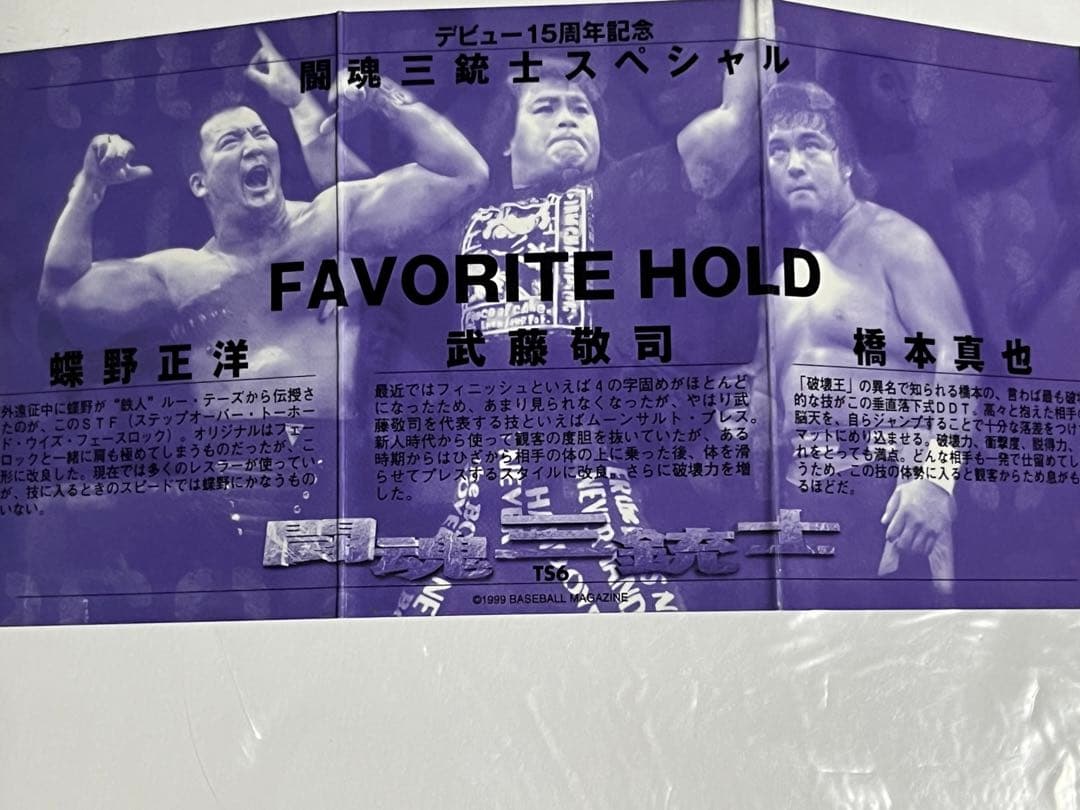 闘魂3銃士15周年記念　折りたたみレアキラカード