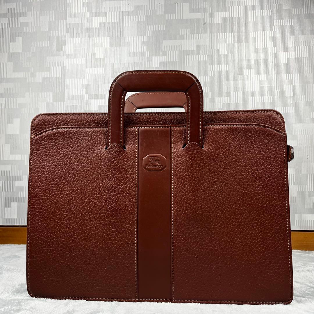 Burberry バーバリー ビジネスバッグ ブラウン レザー A4