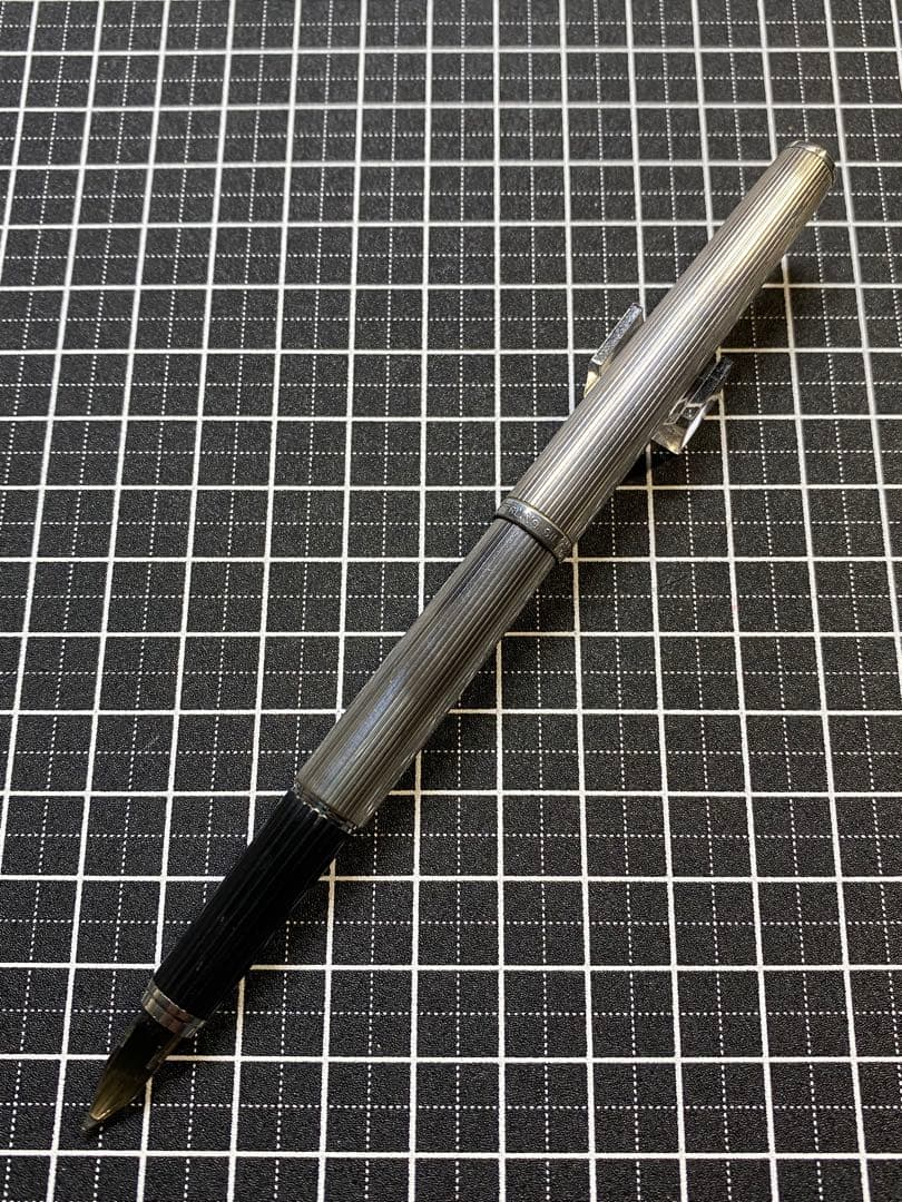 PLATINUM Riviere Sterling-Silver 万年筆 字幅F 文房具・事務用品