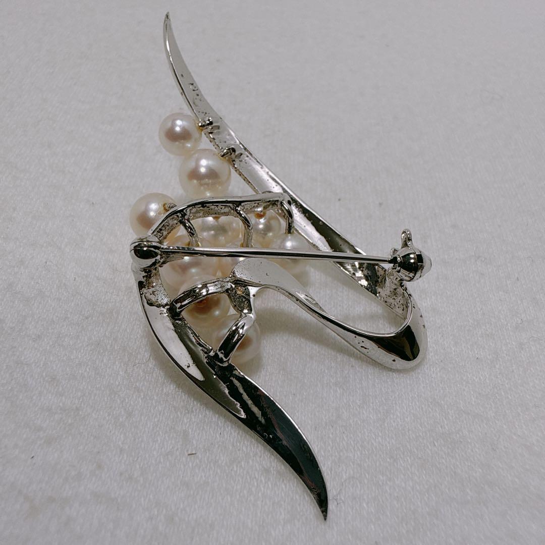 MIKIMOTO ミキモト あこや真珠 10珠 シルバー ブローチ - メルカリ
