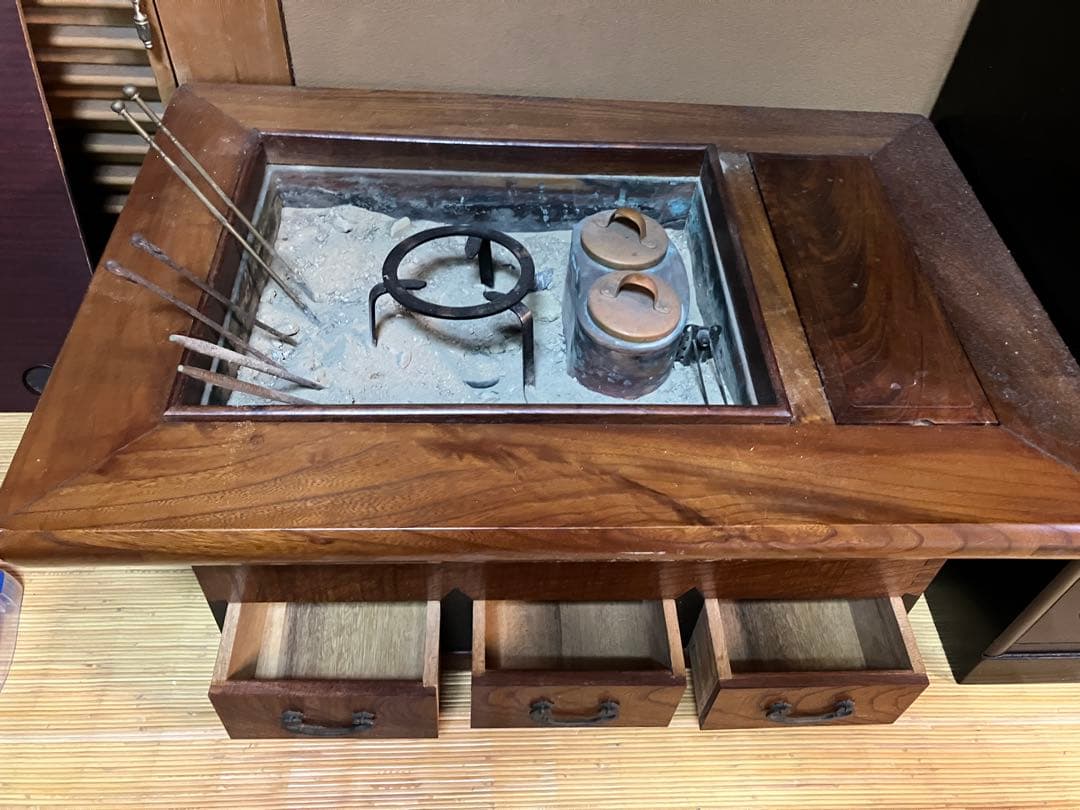 b*_様 木製火鉢 引き出し付き 炭用具付き 楽天市場】木製（火鉢