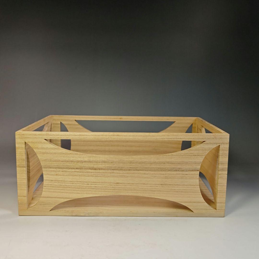 イ522 煙草盆『指物師 酒井柏水』『桐木地 糸巻莨盆 一双 共箱 』