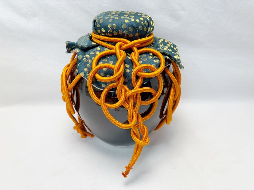 ほぼ未使用 茶道具 平安 山川厳造 茶壺 飾壺 正絹 飾網紐付 四つ