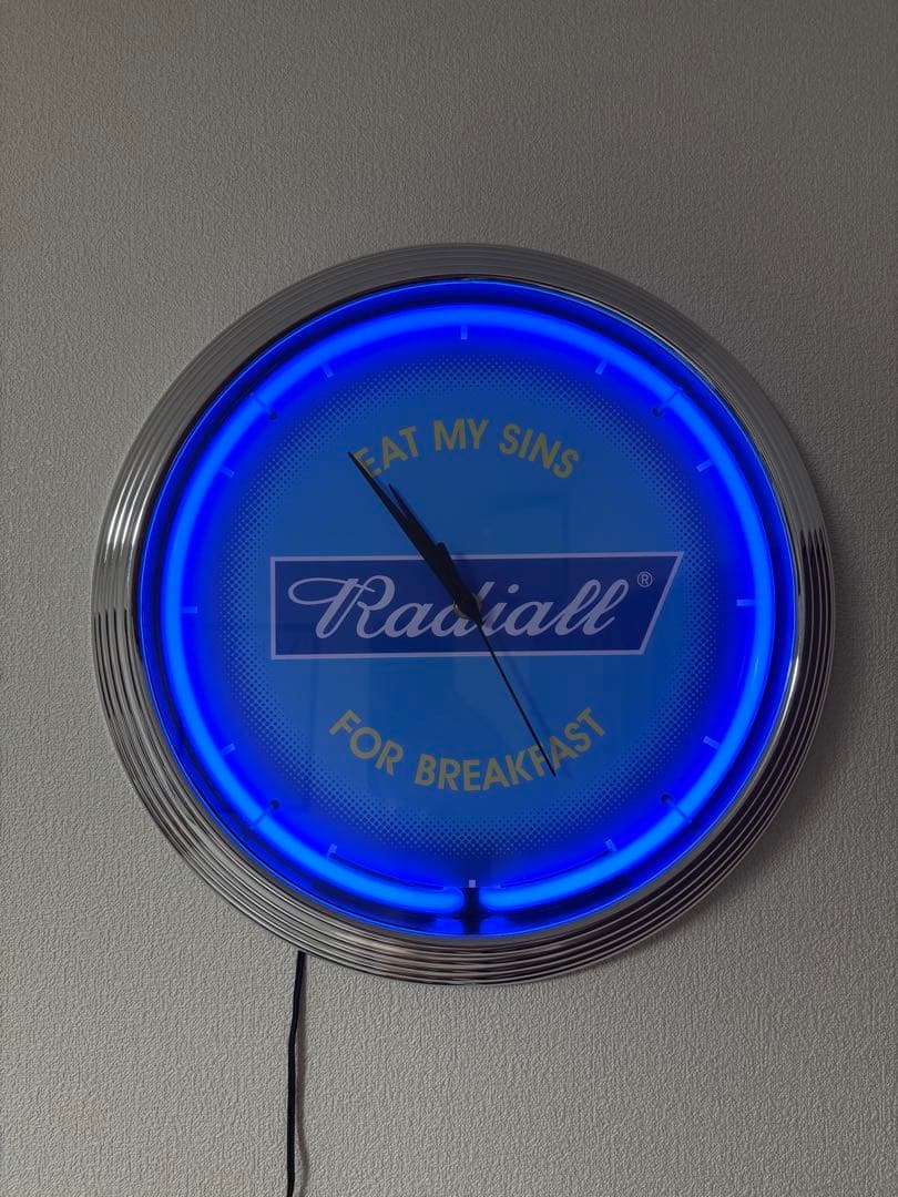 Radiall ネオン掛時計 直径約37cm