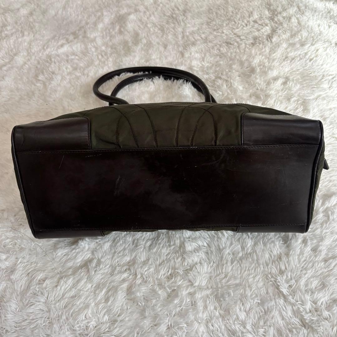 PRADA プラダ ミニボストンバッグ ボーリング 南京錠 ダークグリーン