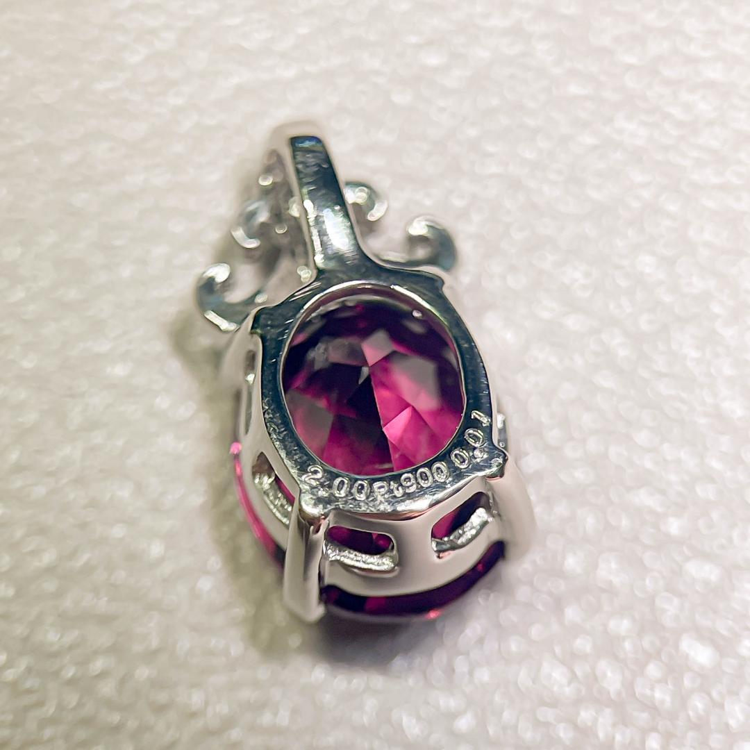 JN133-1 Pt900 トップ 2.0ct ロードライトーガーネット