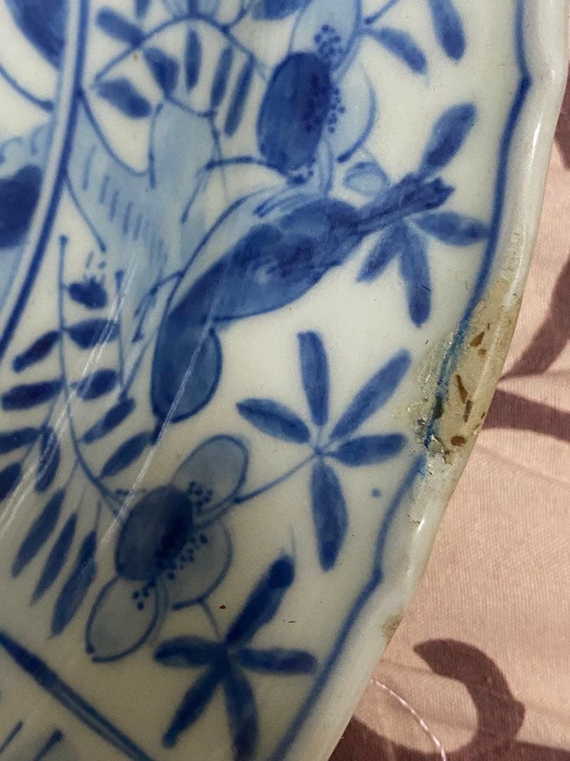 清朝 青白磁の神話的生物の皿 セット2枚