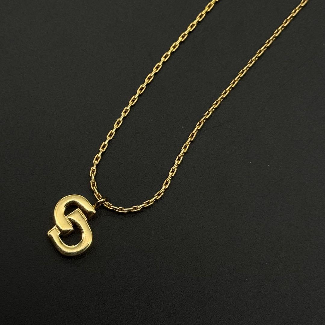 美品✨クリスチャンディオール CD ロゴ ネックレス ゴールド