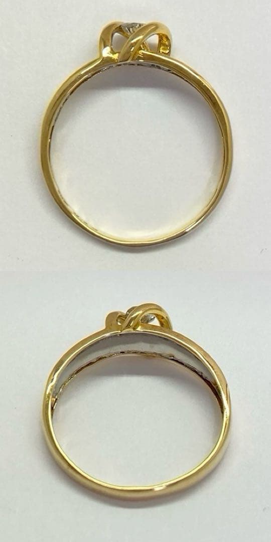 K18Pt900　ダイヤモンドリング　D0.10ct　サイズ11.8号　コンビ