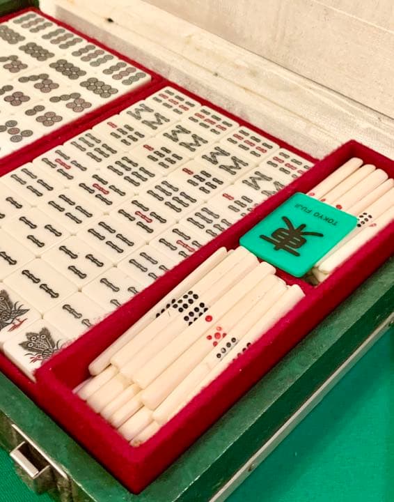 麻雀牌　卓上シート付き