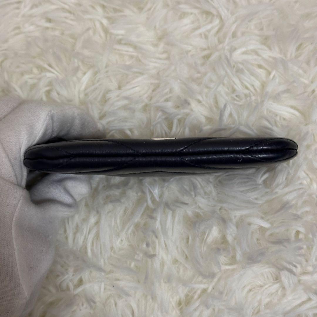 SAINT LAURENT ケース キルティングレザー シルバーロゴ 黒