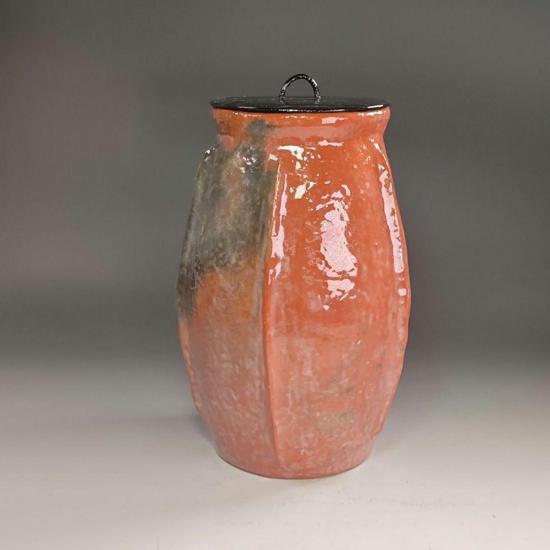 ウ295 水指『川崎和楽造』『梔子くちなし 赤楽 水指 共箱』茶道具