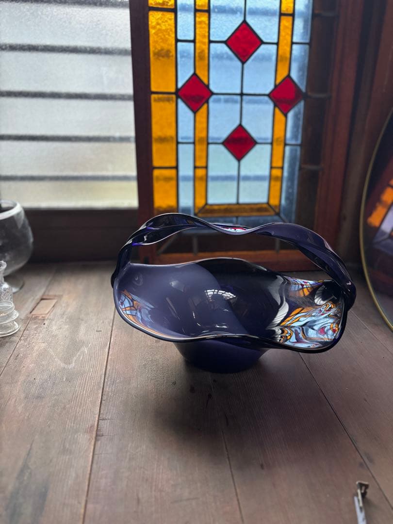 マルティーニ ガラス花器｜深紫の揺らぎが美しいヴィンテージフラワー