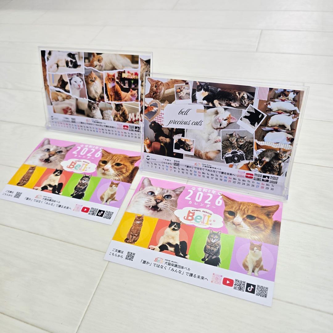 ③《猫》 卓上チャリティーカレンダー5枚セット