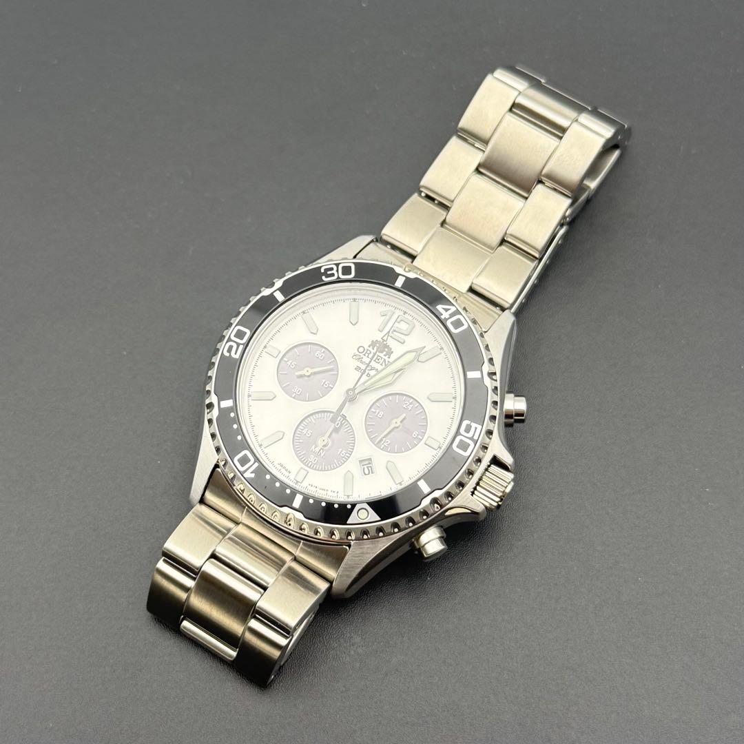 極美品/稼働品✨オリエント マコ 腕時計 クロノグラフ 防水 ソーラー メンズ