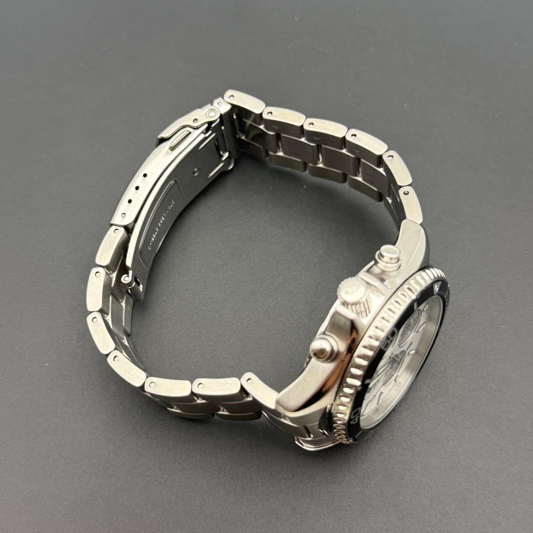 極美品/稼働品✨オリエント マコ 腕時計 クロノグラフ 防水 ソーラー メンズ