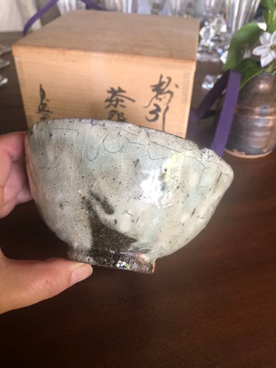 中川自然坊　粉引　茶碗　　k