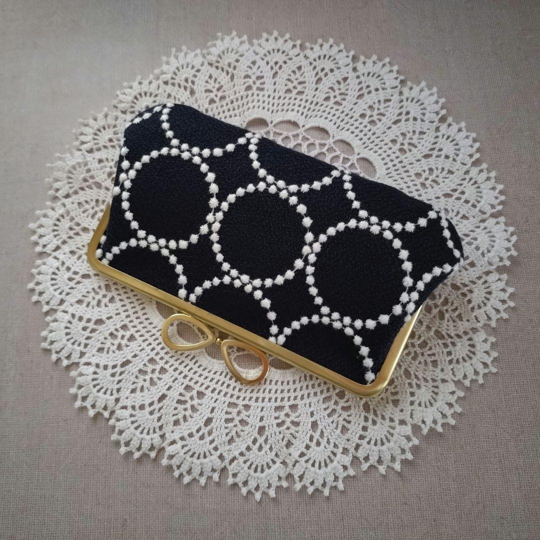 1238 ミナペルホネン tambourine ジョーゼット 親子がま口 長財布