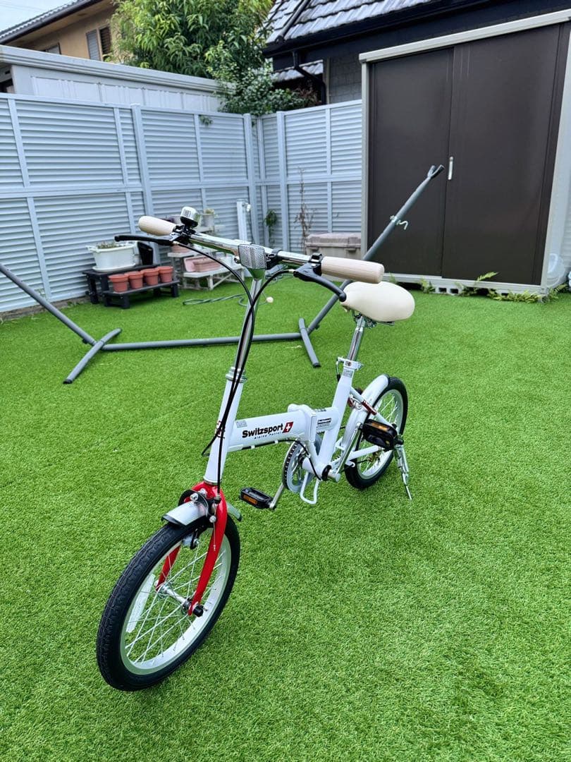 Switzsport 折りたたみ自転車 ホワイト/レッド