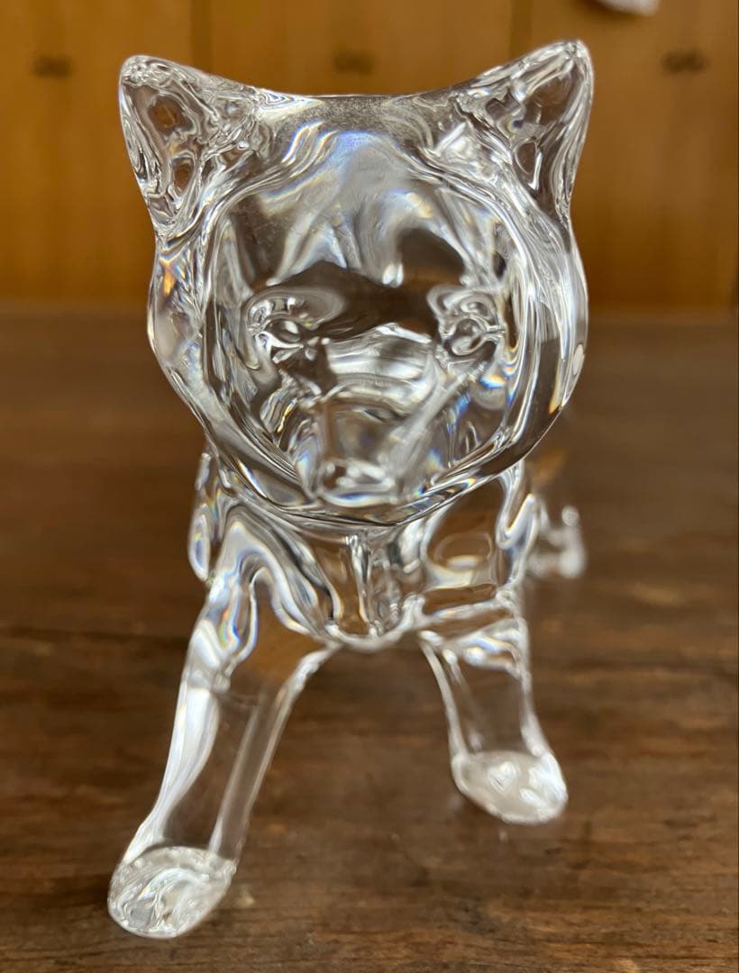 バカラ 柴犬 イヌ 戌 置物 クリスタル オブジェ オーナメント Dog