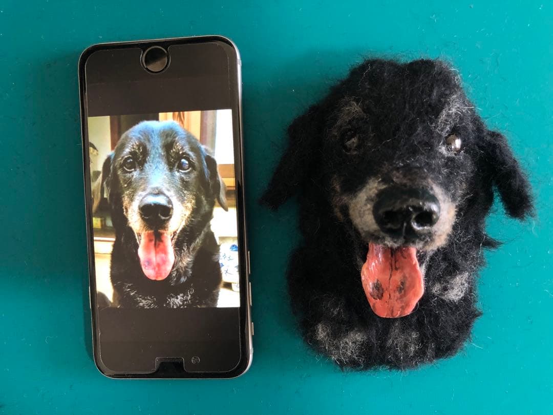 わんこ限定わたわたペットのうちの子プレート羊毛フェルト作品