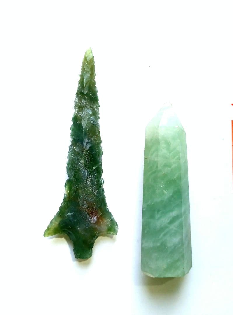 カムイセット カルセドニー 石器 訳あり⚠ 矛 とフローライト蛍石六角