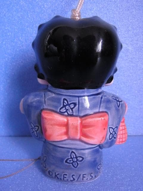 珍品 ベティちゃん 風鈴 着物BETTY 陶器製 ふうりん 和物 昭和レトロ