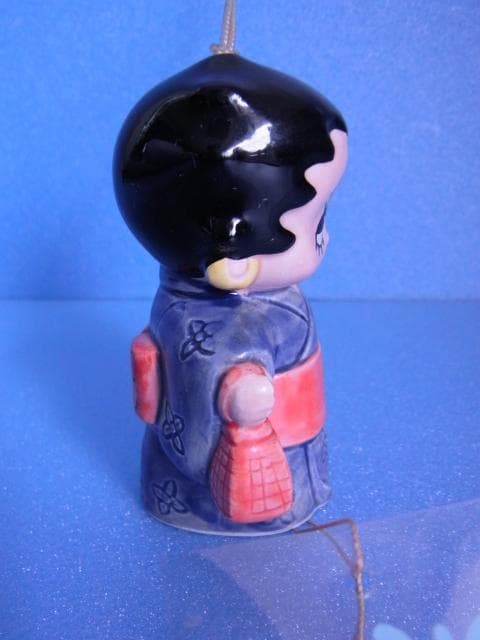 珍品 ベティちゃん 風鈴 着物BETTY 陶器製 ふうりん 和物 昭和レトロ