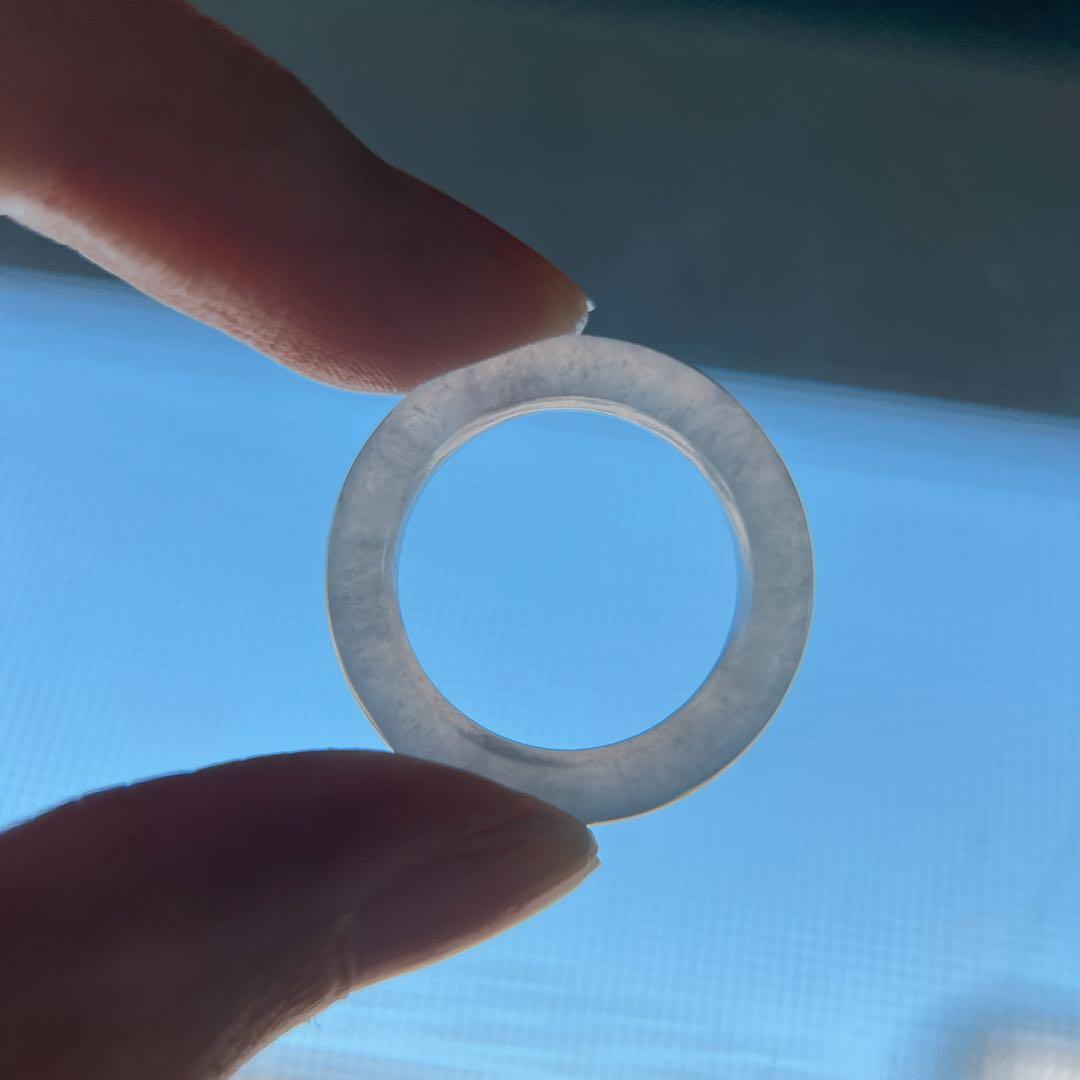 ミャンマー産天然本翡翠 くりぬきリング 10号