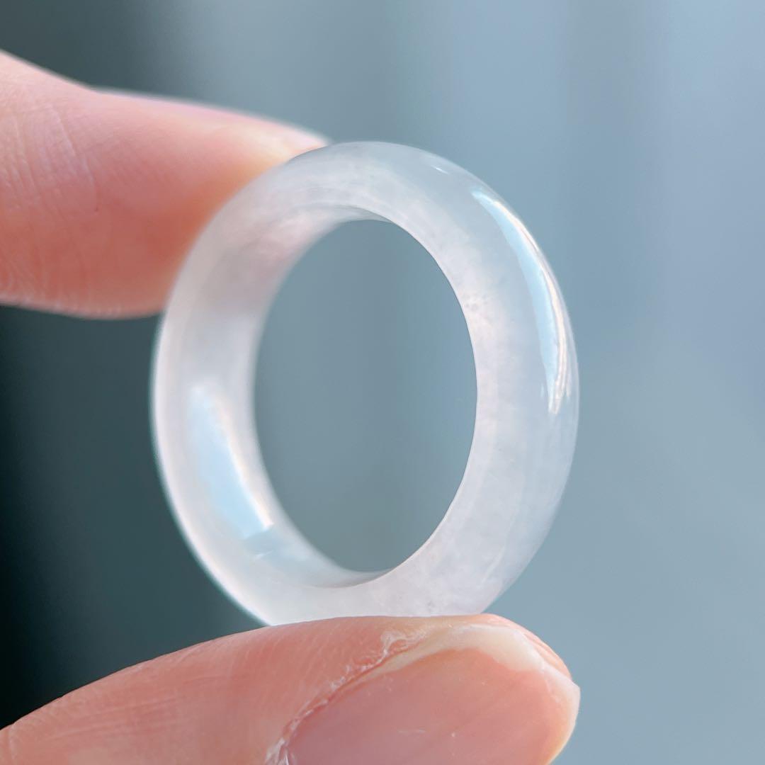 ミャンマー産天然本翡翠 くりぬきリング 10号