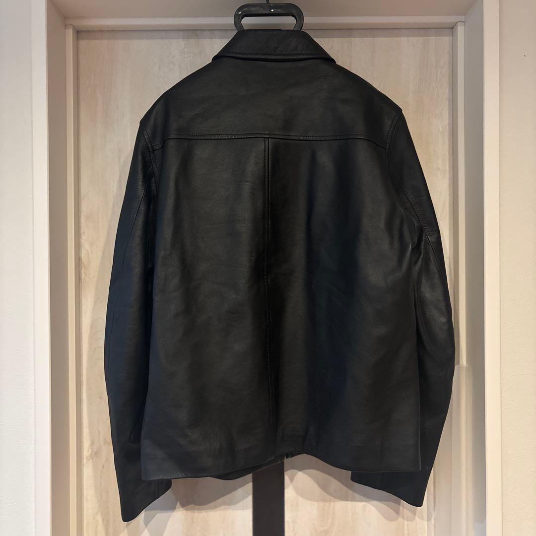 美品ポールスミス ラムレザー トラッカージャケット ブルゾン 羊革 黒 L