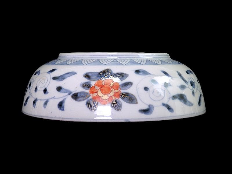 古伊万里 色絵 花鳥紋に獅子の図 深鉢 D285AS-CQm - メルカリ