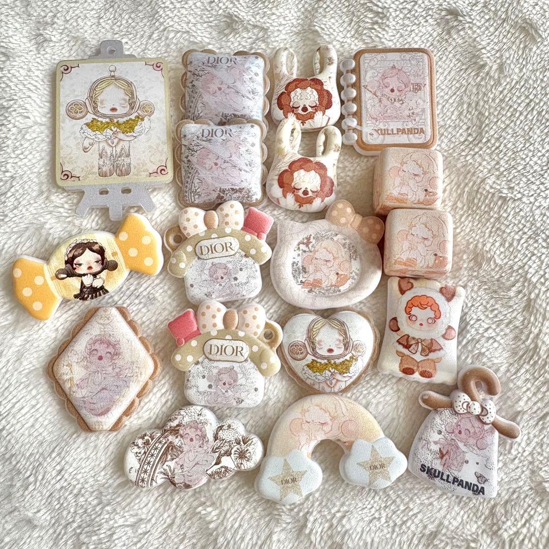 バラ売り可能】ハンドメイド アクリルビーズ リース スカルパンダ 6点