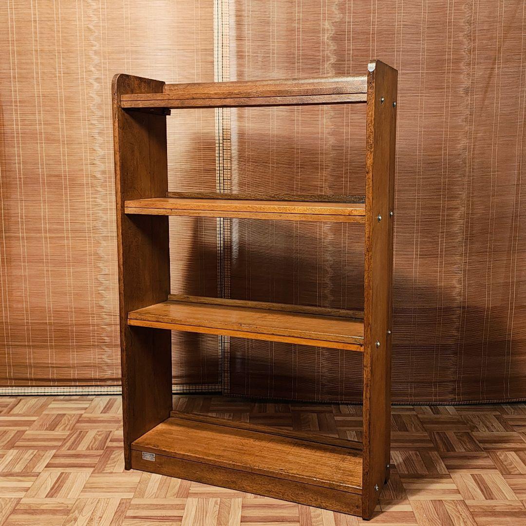 木製本棚4段 オープンラック 昭和レトロ 古家具