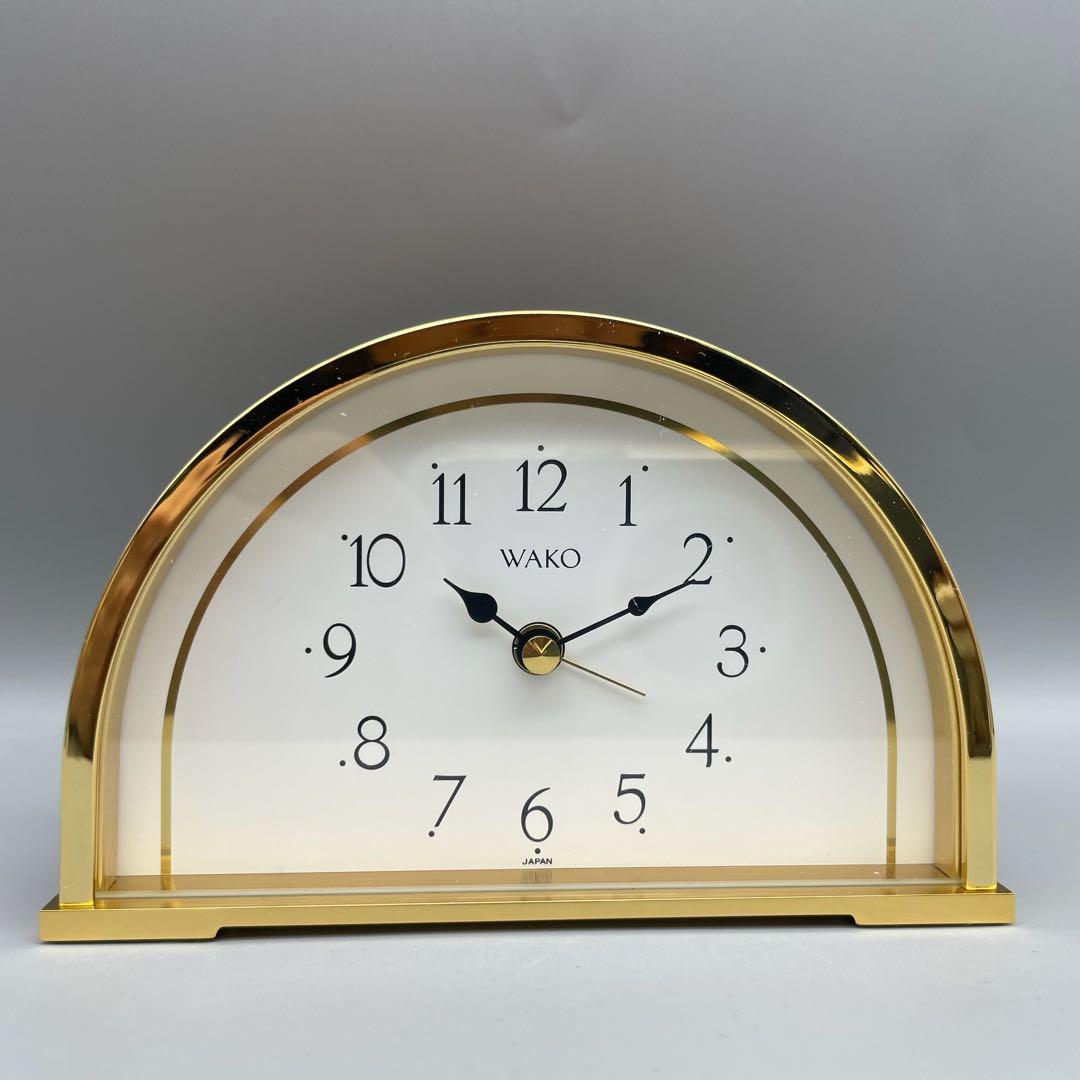 WAKOクロック 置き時計 ゴールド 銀座和光 クオーツ
