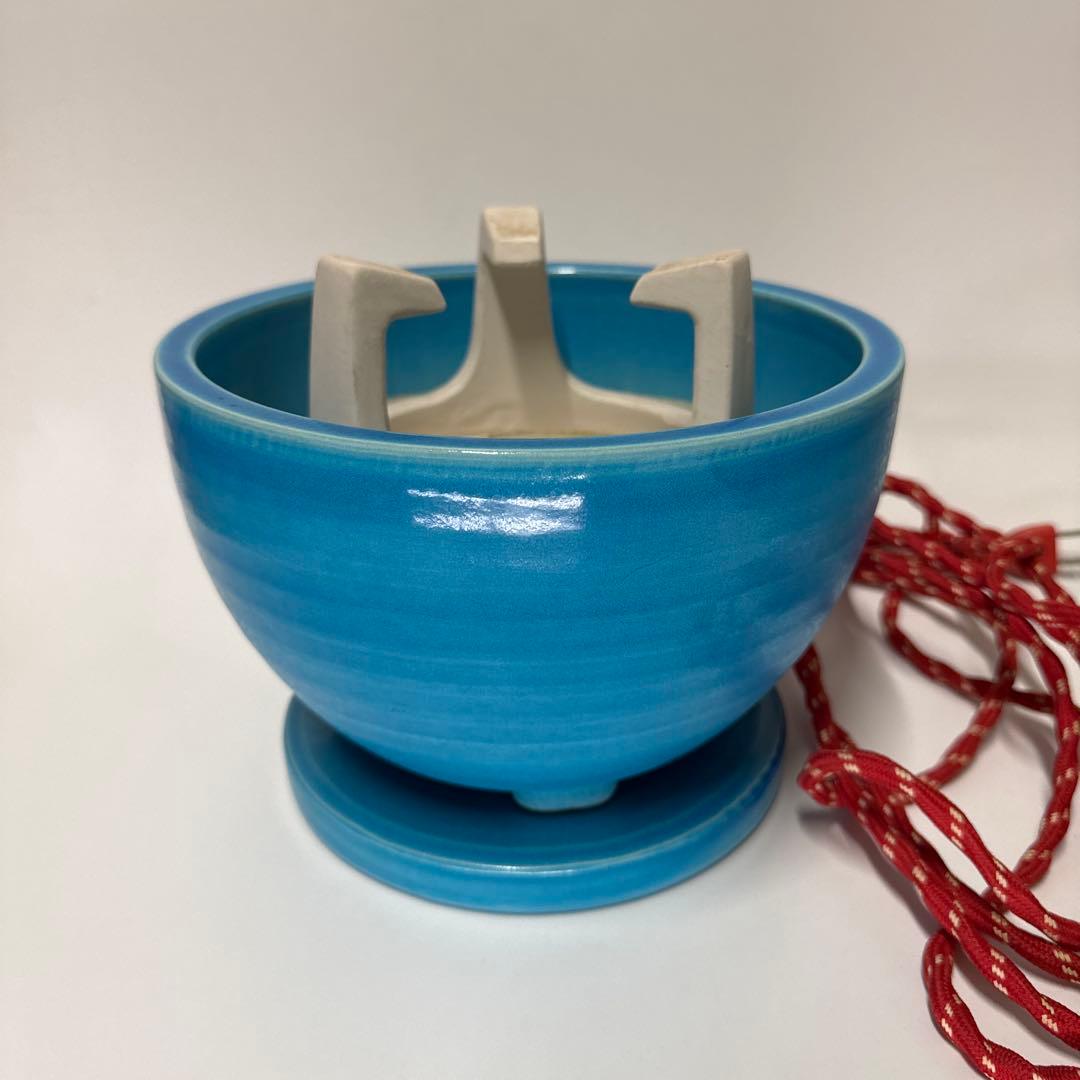 煎茶道具 涼炉 電気涼炉 電熱器付涼炉 稼働確認済 ブルー