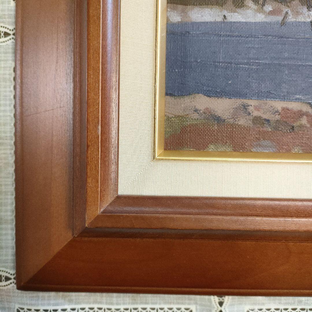 山口操助　油彩画 F4号『焼岳と大正池』、1961年製作。