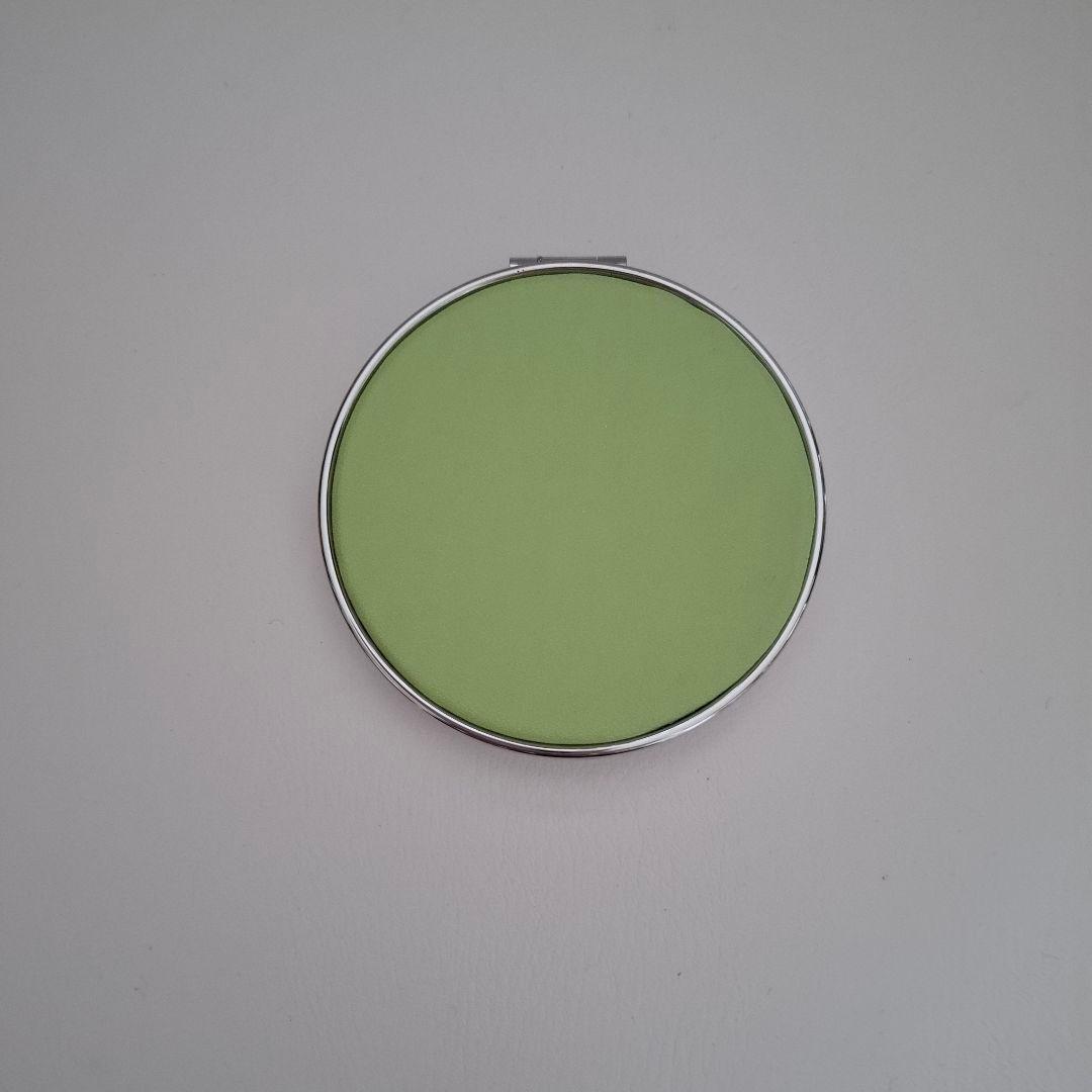 青い花柄 　コンパクト　両面ミラー 　丸い　薄い　軽い　かわいい