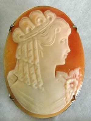 天然シェルカメオペンダントヘッド&ブローチ・宝石鑑別書付