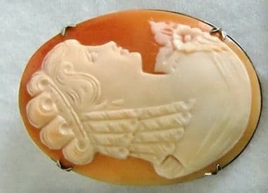 天然シェルカメオペンダントヘッド&ブローチ・宝石鑑別書付