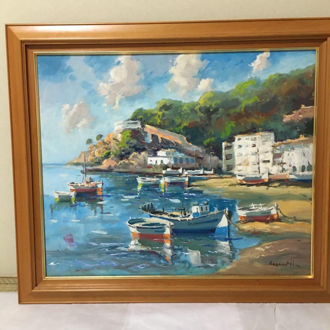 ヨーロッパ絵画油絵手書きワイド海景