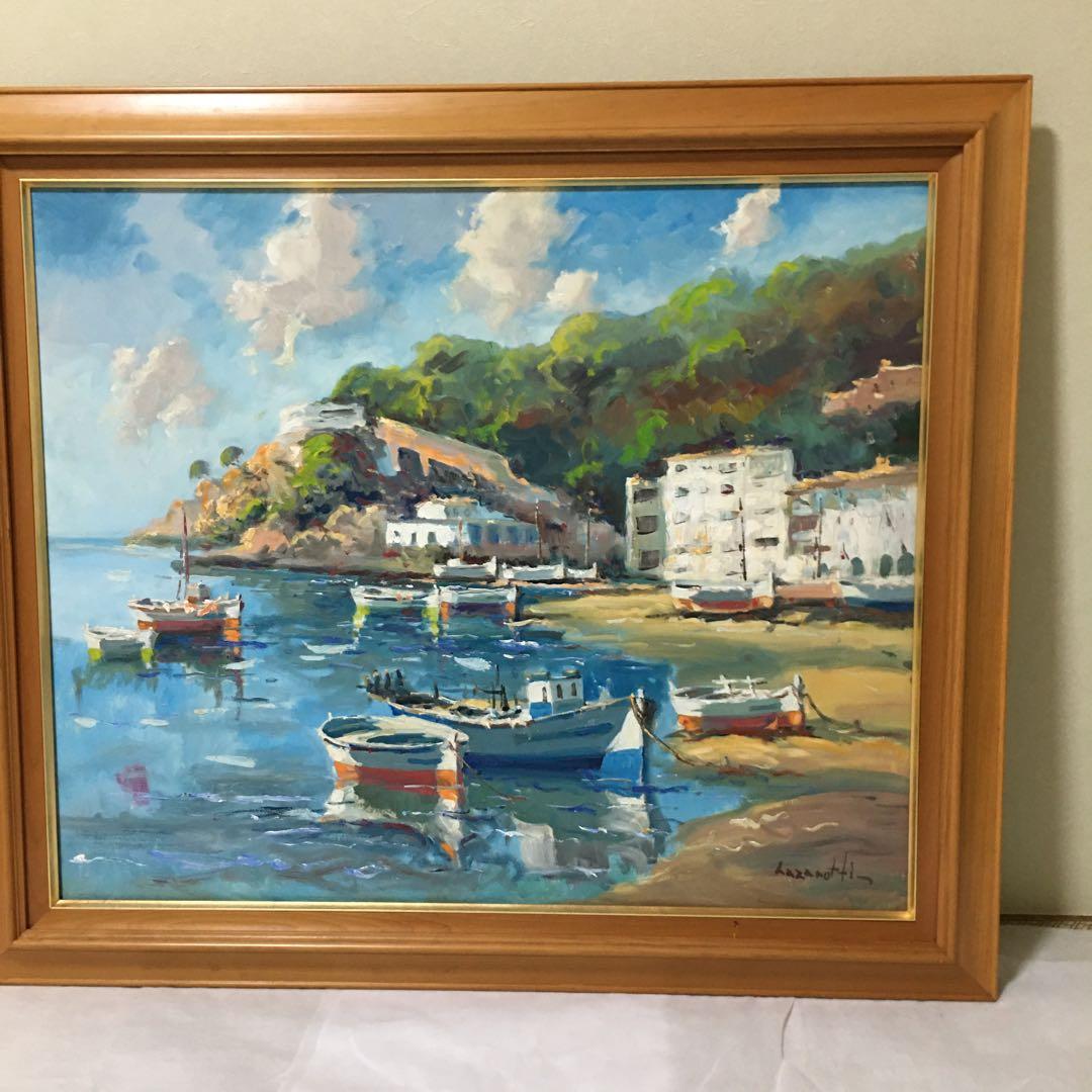 ヨーロッパ絵画油絵手書きワイド海景