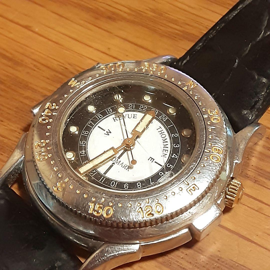 レビュートーメン　ランドマーク　方位計 デイト　メンズ腕時計　稼働品